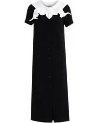 Julia Allert - Straight Midi Shirt Dress With Adjustable Collar – - Lyst