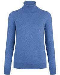 Paul James Knitwear - Ultra Fine Cotton Terri Roll Neck Long Sleeve Jumper - Lyst