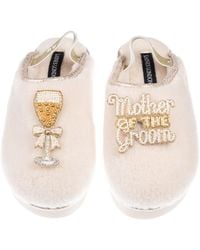 Laines London - Neutrals Flatform Cloud Closed Toe Slippers With Mother Of The Groom Brooches - Lyst