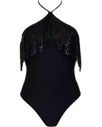 Aulala Paris - The Midnight Fringe One Piece Sequin Swimsuit - Lyst