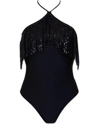 Aulala Paris - The Midnight Fringe One Piece Sequin Swimsuit - Lyst