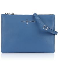 Luis Steven - Crossbody Pouch- Cobalt Pebble Leather - Lyst