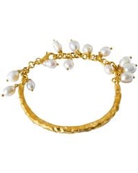 LINYA JEWELLERY - Layda Amorphous Matte Pearl Bracelet - Lyst