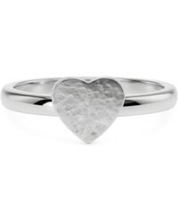 Unaloe - Small Hammered Heart Ring - Lyst