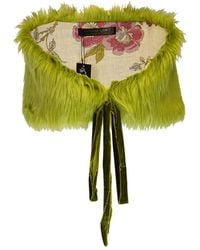 Jennafer Grace - Moss Faux Fur Velvet Knot Stole - Lyst