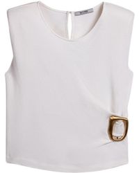 Nocturne - Sleeveless Buckle-Detail Blouse - Lyst