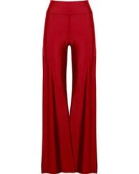 ANTONINIAS - Cleo High Waisted Stretch Wide Leg Pants With Side Slit - Lyst