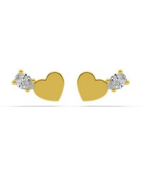 Onia - Diamond Heart Studs - Lyst