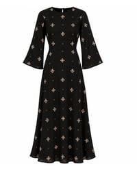 Traffic People - Sacred Silence Embroidered Long Sleeve Deme Maxi Dress - Lyst