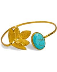 Ebru Jewelry - Cleopatra & Leaf Design Cuff Bracelet - Lyst