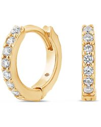 SALLY SKOUFIS - Light Huggie Earrings With Made Cz Diamond Stimulant - Lyst