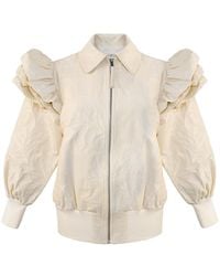 AOIFE - Cream Bomber Jacket - Lyst