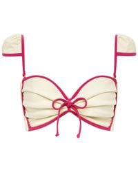Montce - Neutrals Cream Raspberry Binded Cabana Bows Bikini Top - Lyst