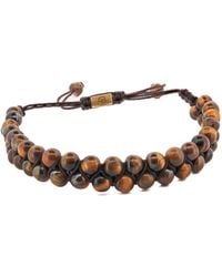 Ebru Jewelry - Tiger's Eye Stone Two Row Beaded Woven Bracelet - Lyst