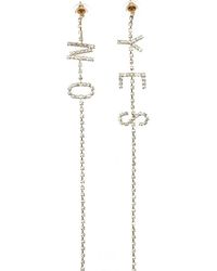 Addicted - Neutrals Yes & No Earrings Plated With Rhinestones - Lyst
