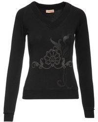 Conquista - Long Sleeve Top With A Silver & Print - Lyst