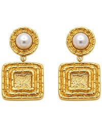 Uchi and Soto - Shinju Pearl & Sculptural Square Earrings - Lyst