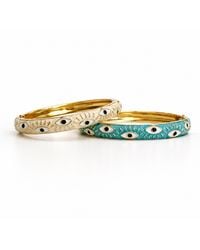 Nuvv Collection - Ivory Evil Eye Bangle - Lyst