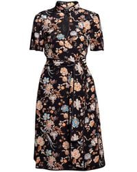 Rumour London - Akiko Kimono-Style Silk Wrap Dress With Oriental Print - Lyst