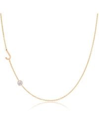 Maya Brenner - Monogram Necklace With Diamond - Lyst