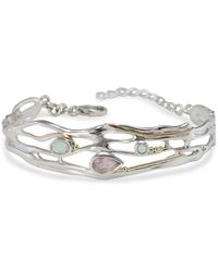 Isla Silver - Faceted Rose Quartz & Opal Adjustable Bracelet - Lyst