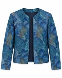 Stovaria - Peacock Pure Silk Statement Jacket - Lyst