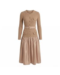 Modenaire - Textured Knit Midi Dress Refined Silhouette - Lyst