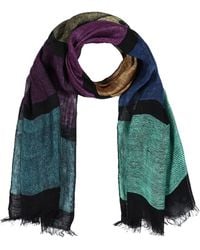 Heritagemoda - Midnight Jewel Linen Scarf – Handwoven Multicolour Stripe Scarf - Lyst