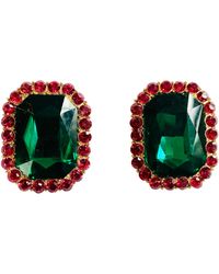 The Pink Reef - Oversized Emerald Studs - Lyst