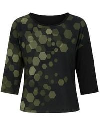 Conquista - Sheer Back Print Crop Top - Lyst