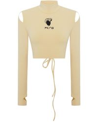 Pcfg - Neutrals Long Sleeve Crop Top - Lyst
