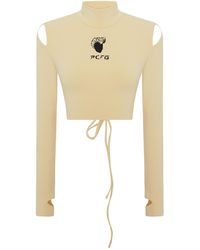 Pcfg - Neutrals Long Sleeve Crop Top - Lyst