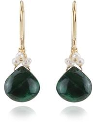 MOUNIR LONDON - Malachite And Pearl Drop Earrings - Lyst