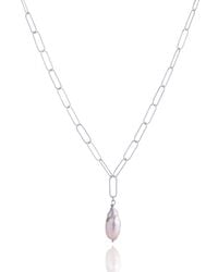 N'damus London - Nacre Chain & Ivory Baroque Pearl Necklace - Lyst