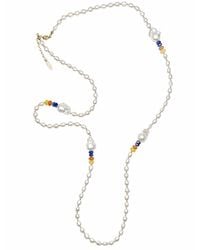 Farra - Freshwater Baroque Pearl With Colorful Gemstone Long Necklace - Lyst