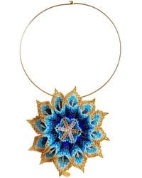 Iliana Arrazola - Dahlia Flower Choker, Glass Beads, Beaded Jewelry - Lyst