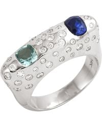 Artisan - Sapphire & Aquamarine Diamond Band Ring - Lyst