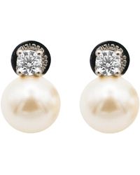 Miss Cecilia - Classic Pearl Ear Studs - Lyst