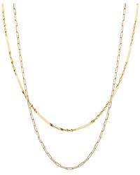 Spero London - Semi Twisted & Paperclip Chain Sterling Layering Necklace Set - Lyst