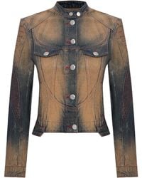 Pcfg - Pure Cotton Faded Motorcycle Denim Jacket - Lyst