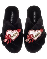 Laines London - Classic Laines Slippers With Fucking Fabulous Hearts Brooches - Lyst