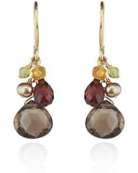 MOUNIR LONDON - Smoky Quartz Cluster Drop Earrings - Lyst
