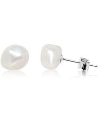 Kiri & Belle - Dot Keshi Pearl Sterling Stud Earrings - Lyst
