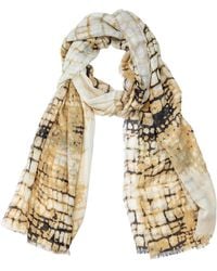 Circular Path - Neutrals Croc Print Scarf - Lyst