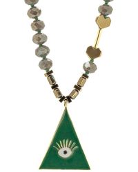 Ebru Jewelry - Green Evil Eye Unique Necklace - Lyst