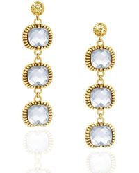 Unaloe - Dangle Earrings Plated – Timeless Elegance With Three Crystal Draft - Lyst