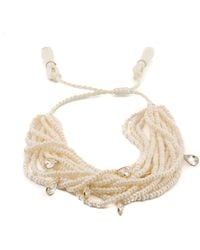 Ebru Jewelry - Purity Pearl & Diamond Multi Strand Adjustable Bracelet - Lyst