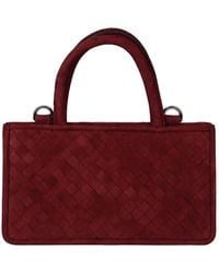 F3Rog by Rana - Suede Burgundy Woven Leather Crossbody Piraye Bag - Lyst
