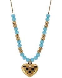 Ebru Jewelry - Love Heart Beaded Necklace - Lyst