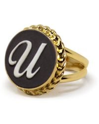 Vintouch Italy - Vermeil Cameo Ring Initial U - Lyst